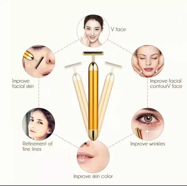 Electric T Shape Facial Roller, Anti-Wrinkles Beauty Massager, Waterproof Skin Tightening Facial Care Tool Electric T Shape Facial Roller, Anti-Wrinkles Beauty Massager, Waterproof Skin Tightening Facial Care Tool
